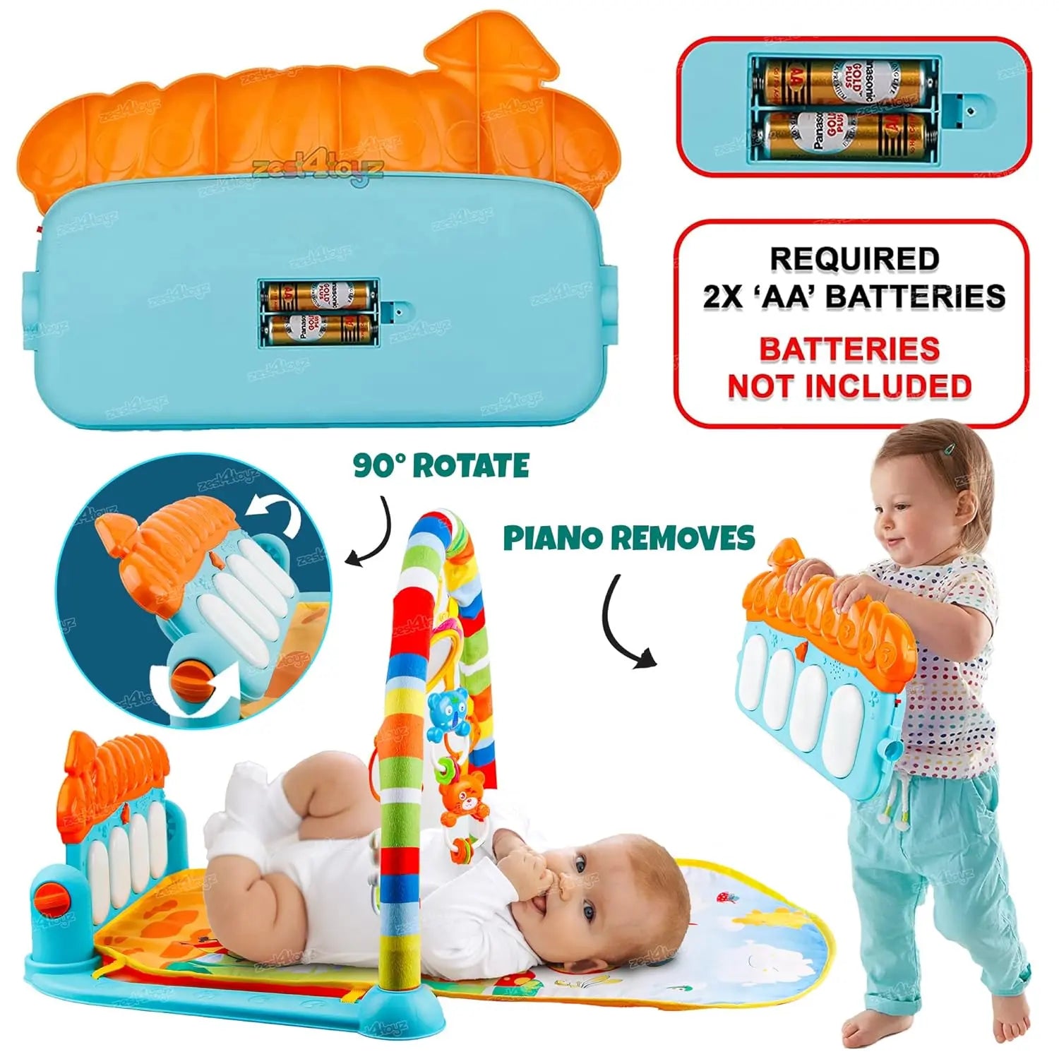 2 IN 1 BABY PLAY MAT WITH PIANO - Music & Fun for Little Ones!