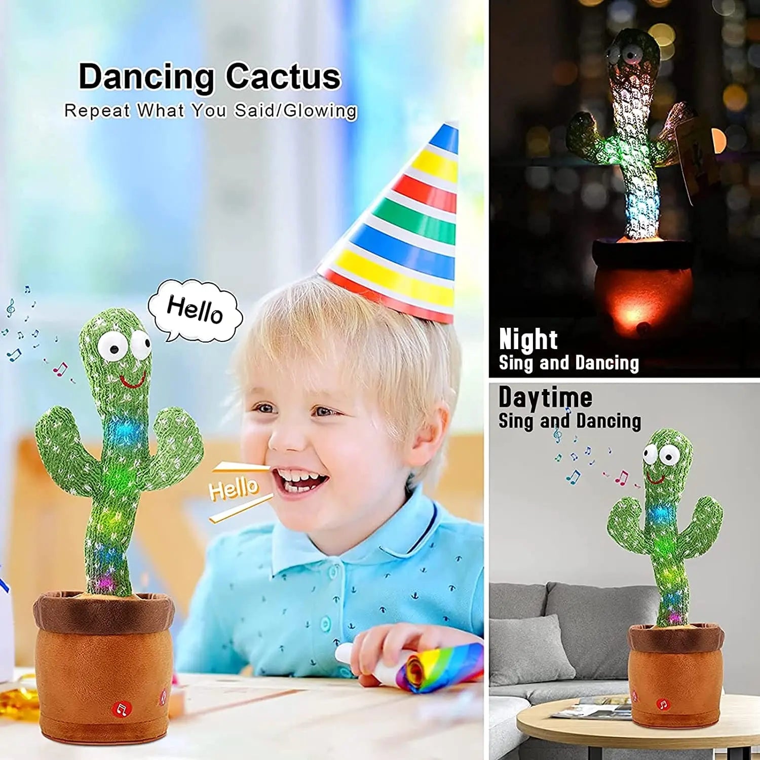Talking Cactus Toy – The cactus that sings, dances, talks & glows!