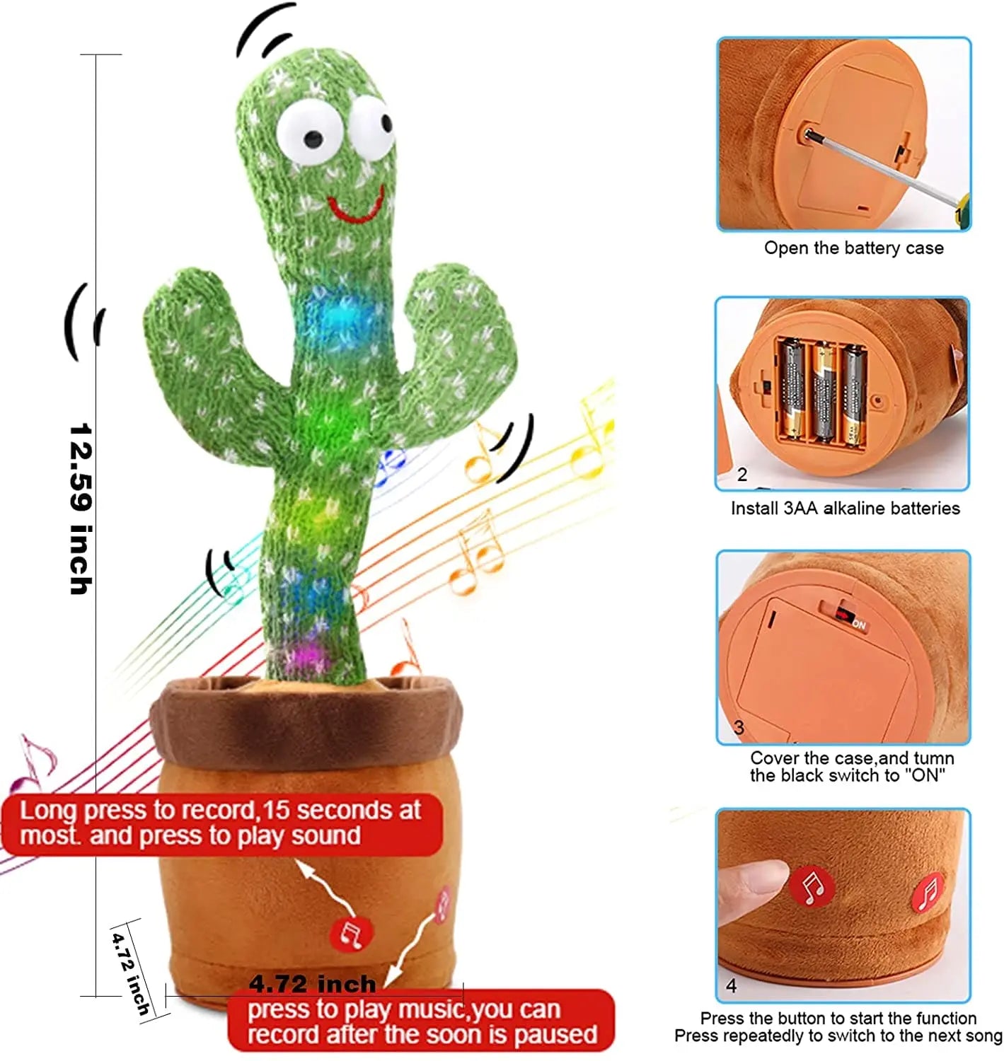 Talking Cactus Toy – The cactus that sings, dances, talks & glows!