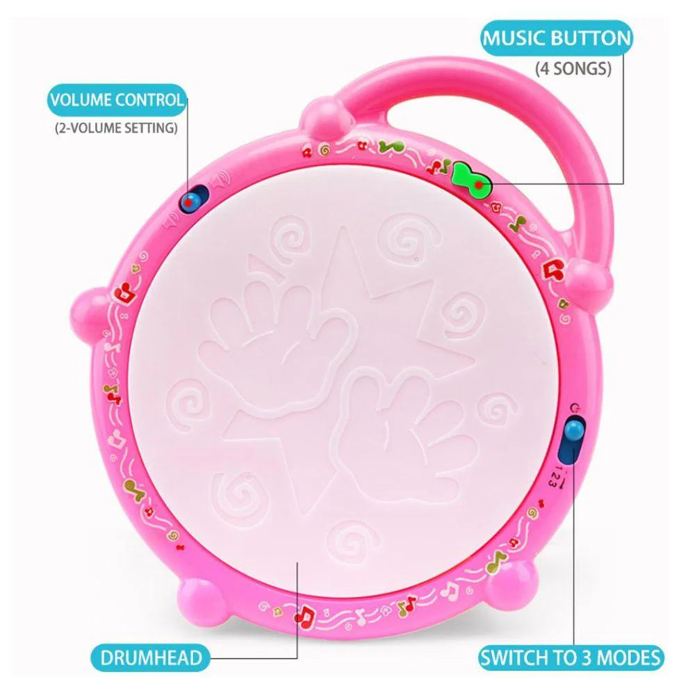 Interactive Flash Drum Toy – Colorful Lights & Music