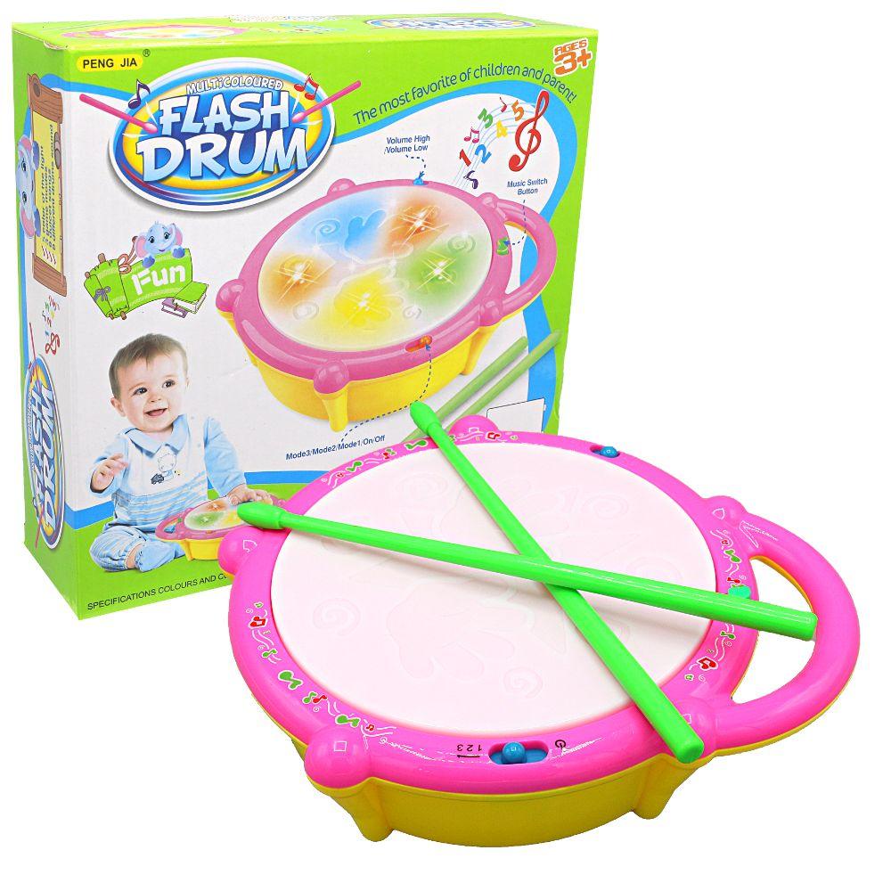 Interactive Flash Drum Toy – Colorful Lights & Music