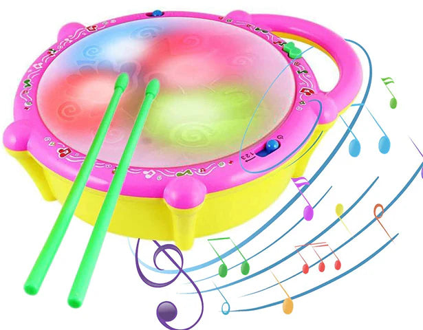 Interactive Flash Drum Toy – Colorful Lights & Music